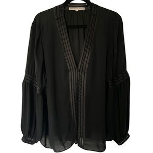 Veronica Beard Yumi Silk blouse in Black, size 20